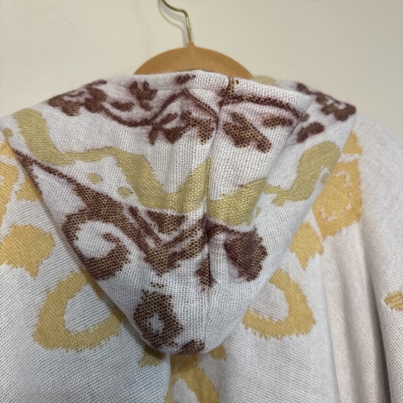 Nwt Free People Women's One Size Printed Hooded duster in Ivory - Picture 14 of 15